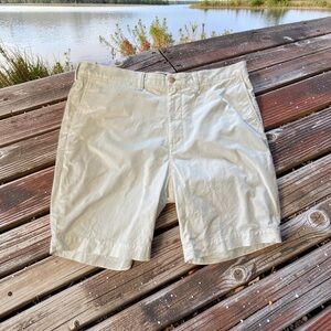 Polo Ralph Lauren Mens Stretch Fit Shorts Size 38 White Flat Front Casual Golf